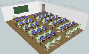 Klassenraum 35 Plätze + 1 Lehrerplatz