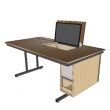 Der VARIOTABLE-Lehrertisch ist eine Kombination von Schultisch mit verlängerter Tischplatte.